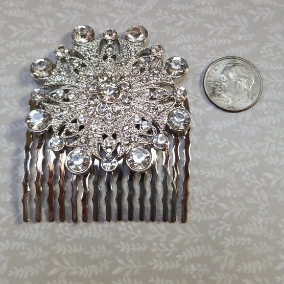 Rhinestone Hair Comb Flapper Deco Nouveau 1920's - Picture 5 of 8